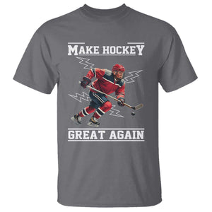 Funny Trump Ice Hockey Player T Shirt Make Hockey Great Again TS12 Charcoal Print Your Wear