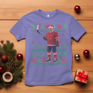 Trump Playing Ice Hockey T Shirt Funny Ugly Christmas Sweater Gift TS12 Violet Print Your Wear