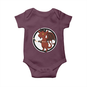 Funny Cryptid Sports Gift Baby Onesie Jersey Devil Playing Ice Hockey TS12 Maroon Print Your Wear