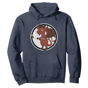 Funny Cryptid Sports Gift Hoodie Jersey Devil Playing Ice Hockey TS12 Navy Print Your Wear