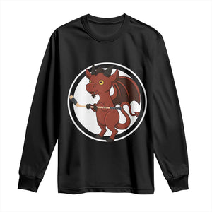 Funny Cryptid Sports Gift Long Sleeve Shirt Jersey Devil Playing Ice Hockey TS12 Black Print Your Wear
