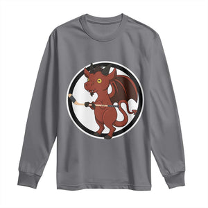Funny Cryptid Sports Gift Long Sleeve Shirt Jersey Devil Playing Ice Hockey TS12 Charcoal Print Your Wear
