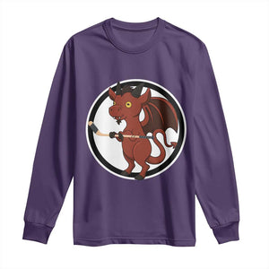Funny Cryptid Sports Gift Long Sleeve Shirt Jersey Devil Playing Ice Hockey TS12 Purple Print Your Wear