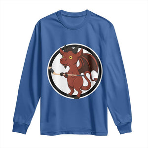 Funny Cryptid Sports Gift Long Sleeve Shirt Jersey Devil Playing Ice Hockey TS12 Royal Blue Print Your Wear