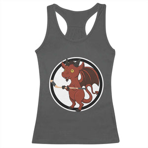 Funny Cryptid Sports Gift Racerback Tank Top Jersey Devil Playing Ice Hockey TS12 Dark Heather Print Your Wear