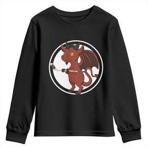 Funny Cryptid Sports Gift Youth Sweatshirt Jersey Devil Playing Ice Hockey TS12 Black Print Your Wear
