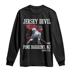 Pine Barrens New Jersey Devil Long Sleeve Shirt Gothic Horror Ice Hockey Gift TS12 Black Print Your Wear