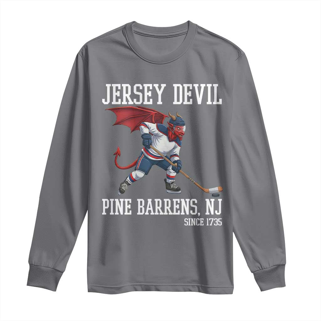Pine Barrens New Jersey Devil Long Sleeve Shirt Gothic Horror Ice Hockey Gift TS12 Charcoal Print Your Wear
