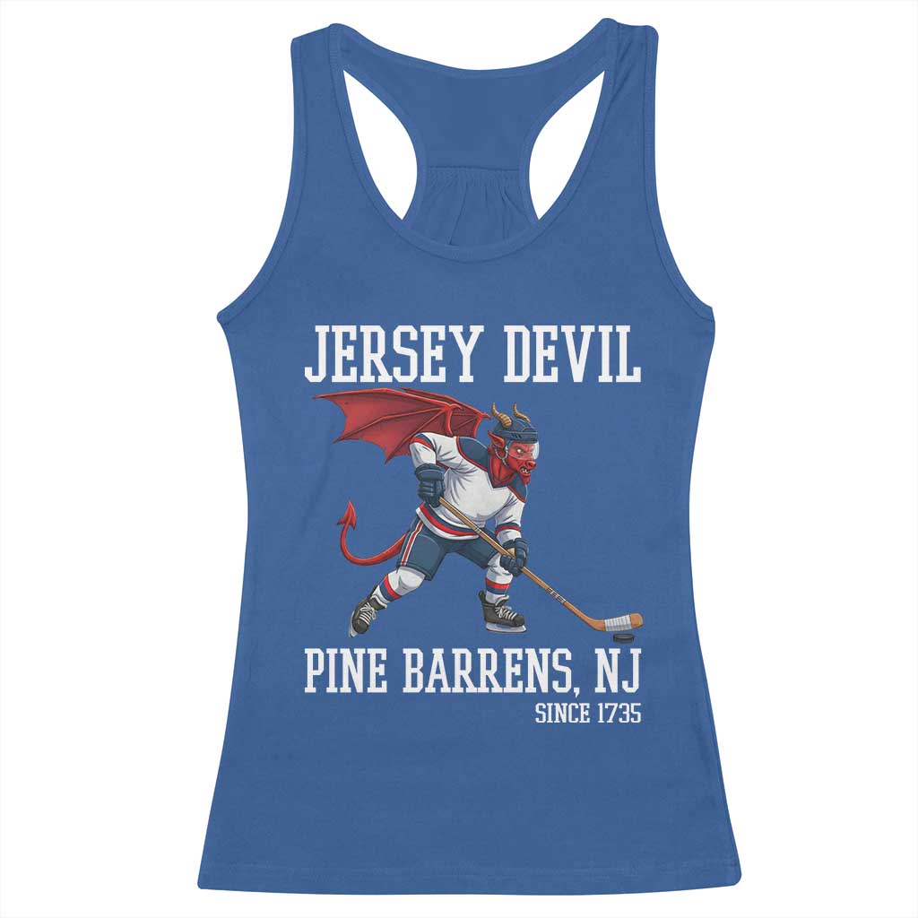 Pine Barrens New Jersey Devil Racerback Tank Top Gothic Horror Ice Hockey Gift TS12 Royal Blue Print Your Wear