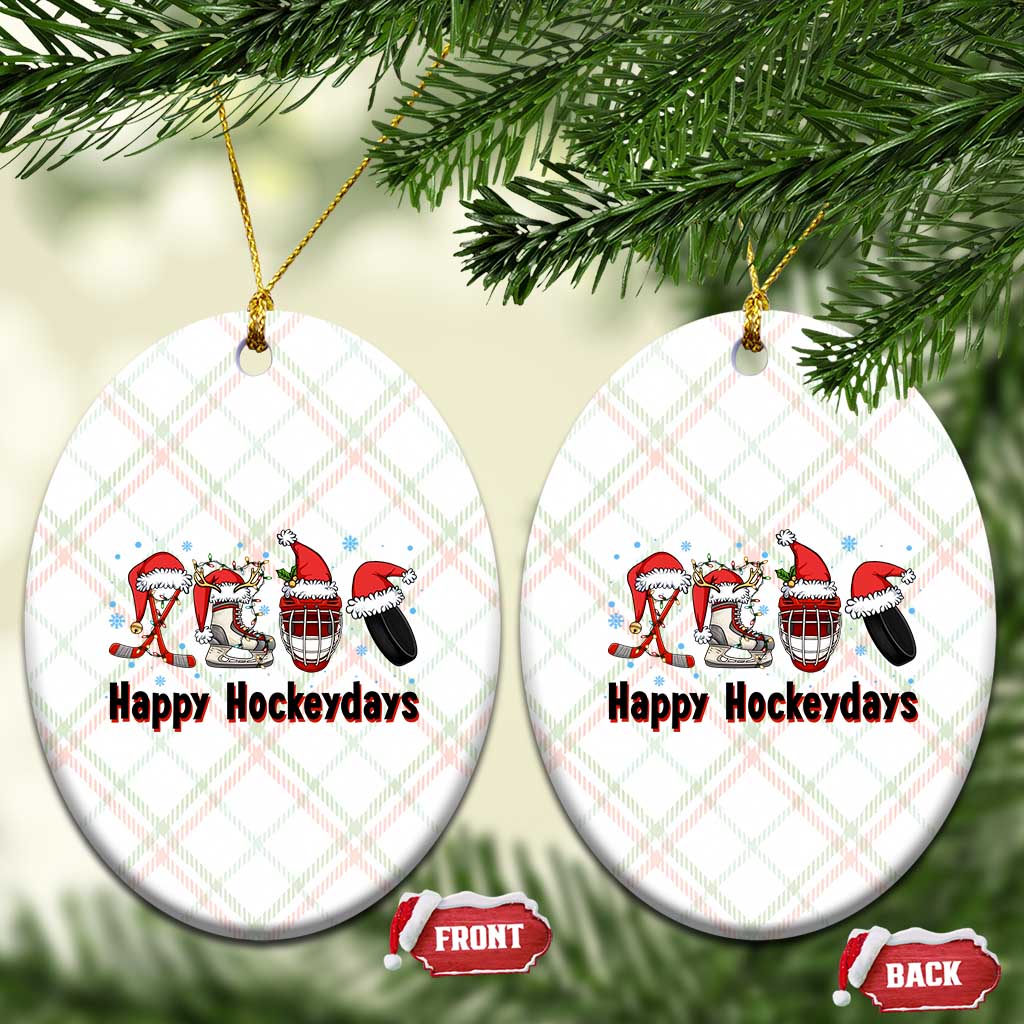 Happy Hockeydays Ceramic Ornament Funny Christmas Ice Hockey Gift TS12 Print Your Wear