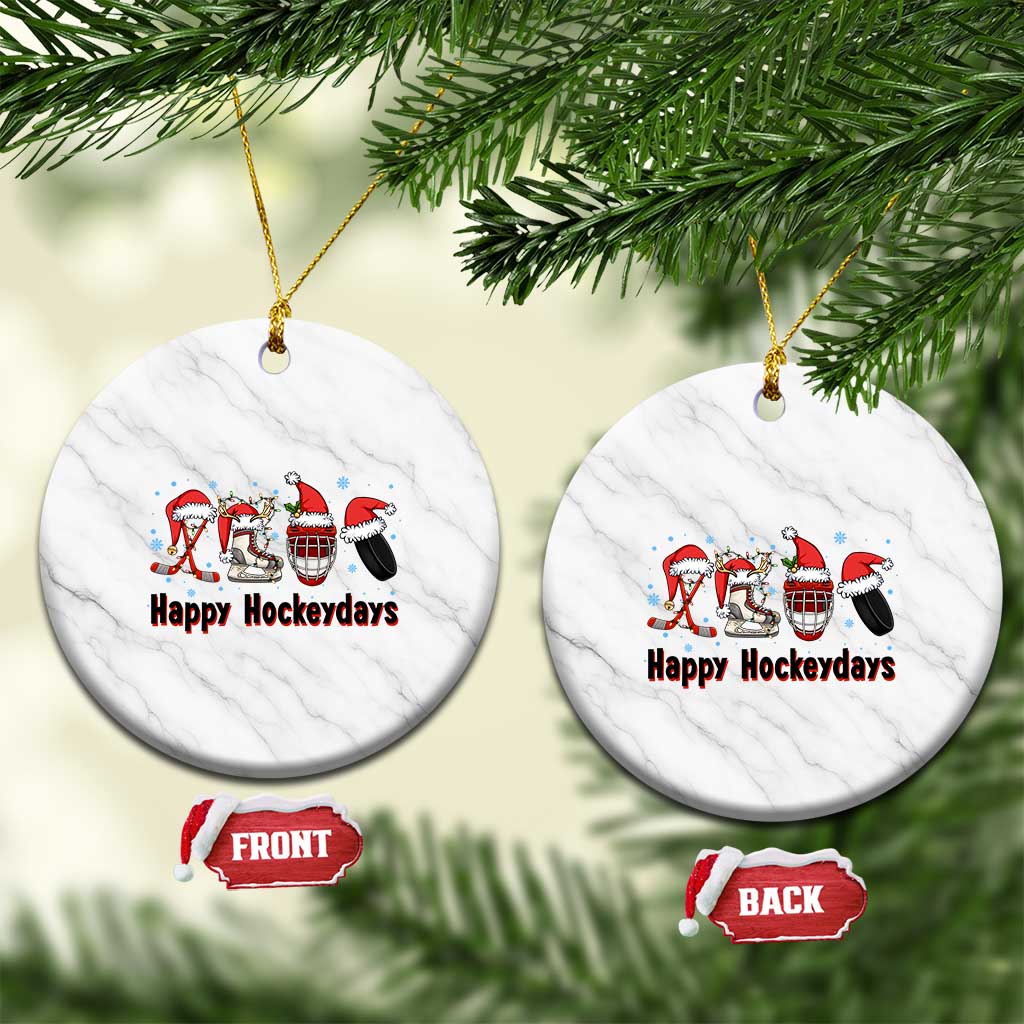 Happy Hockeydays Ceramic Ornament Funny Christmas Ice Hockey Gift TS12 1pc White Marble Print Your Wear