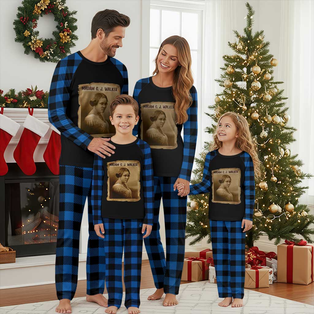Madam CJ Walker Plaid Pajama Set Female Empowerment History Gift TS12 Blue Plaid Print Your Wear