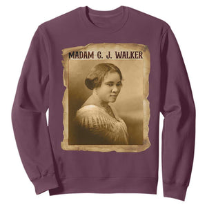 Madam CJ Walker Sweatshirt Female Empowerment History Gift TS12 Maroon Print Your Wear