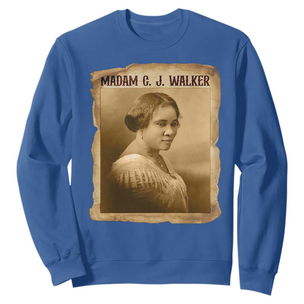 Madam CJ Walker Sweatshirt Female Empowerment History Gift TS12 Royal Blue Print Your Wear