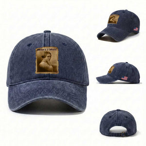 Madam CJ Walker Washed Cotton Baseball Cap Female Empowerment History Gift TS12 Washed Cap Universal Fit Navy Print Your Wear