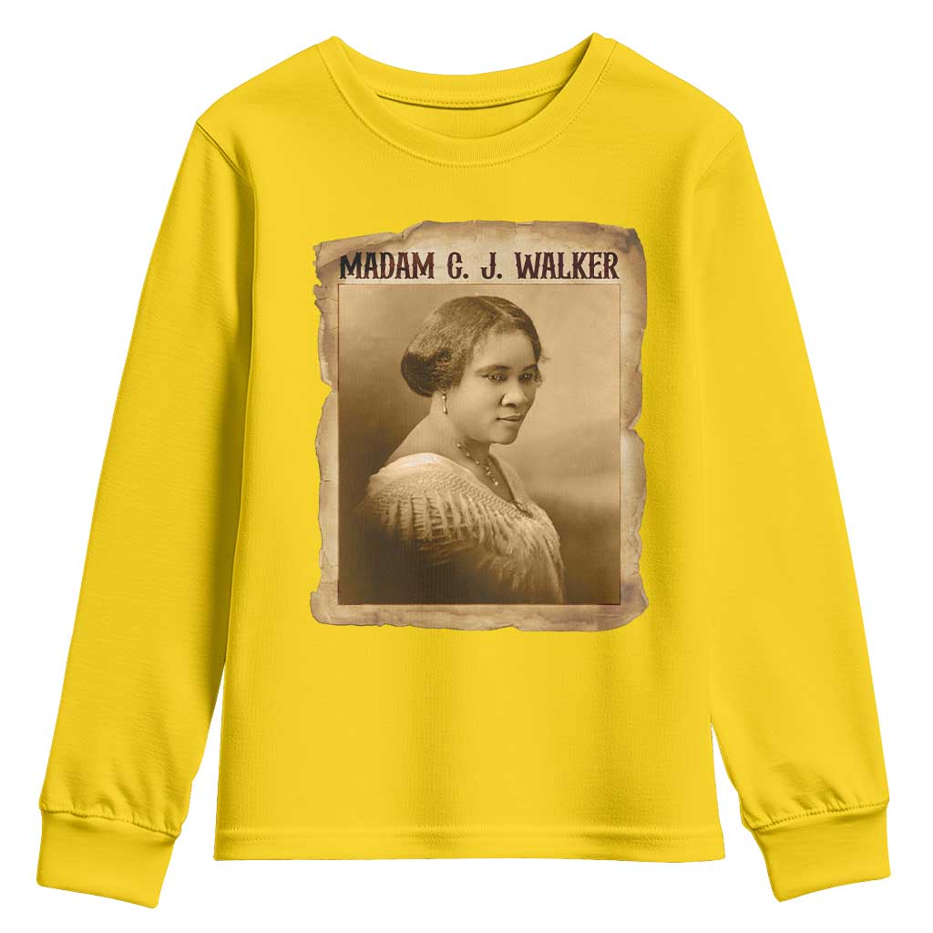 Madam CJ Walker Youth Sweatshirt Female Empowerment History Gift TS12 Daisy Print Your Wear