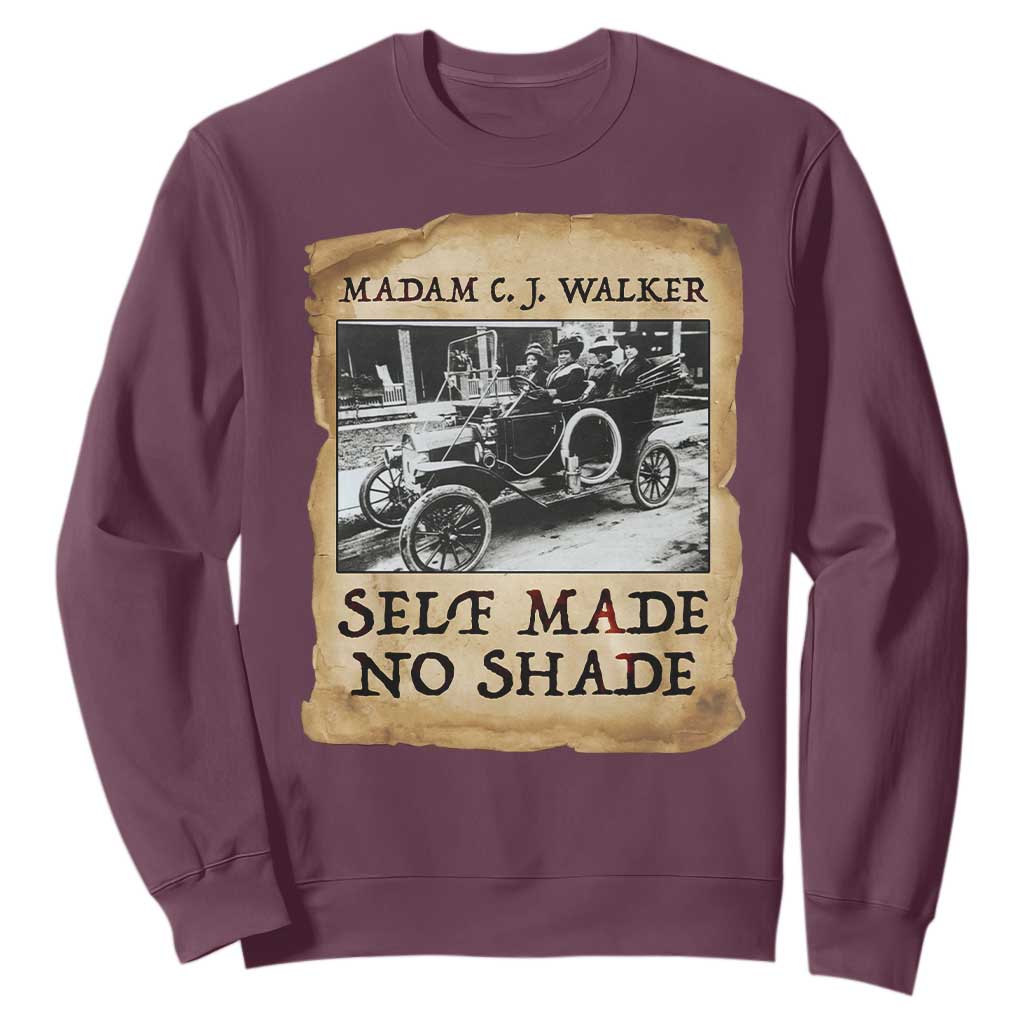 Madam CJ Walker Self Made Millionaire Sweatshirt Strong Black Woman Leader TS12 Maroon Print Your Wear