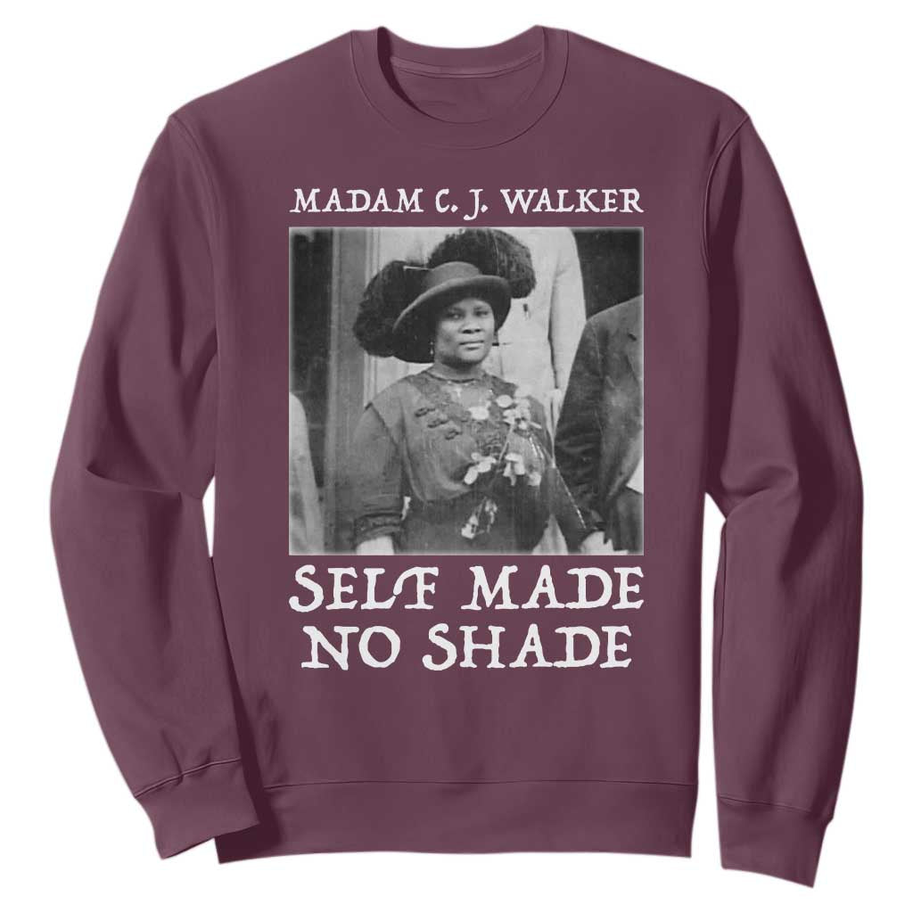 Madam CJ Walker Sweatshirt Self Made No Shade Female Empowerment TS12 Maroon Print Your Wear
