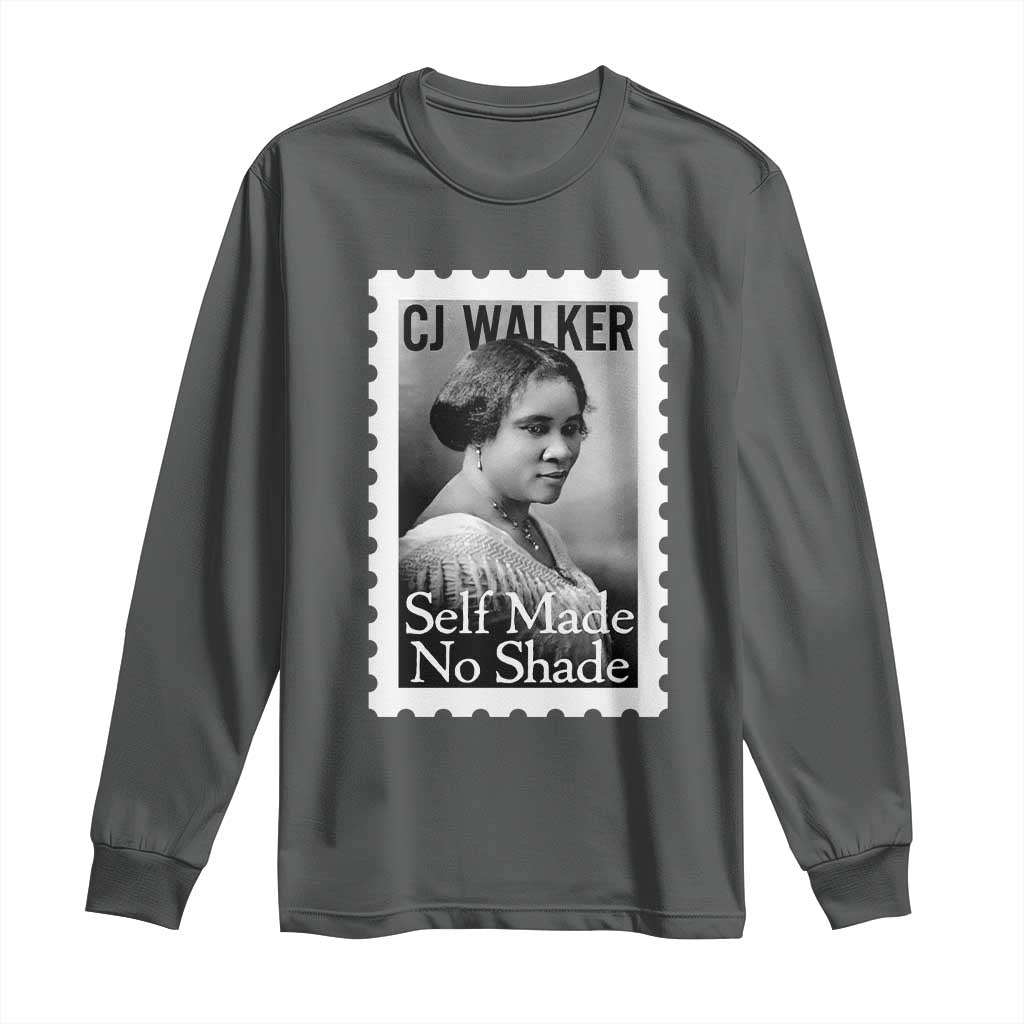 Madam CJ Walker Long Sleeve Shirt Strong Black Woman Leader TS12 Dark Heather Print Your Wear