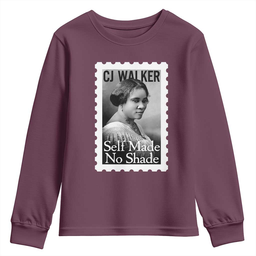 Madam CJ Walker Youth Sweatshirt Strong Black Woman Leader TS12 Maroon Print Your Wear
