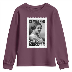 Madam CJ Walker Youth Sweatshirt Strong Black Woman Leader TS12 Maroon Print Your Wear