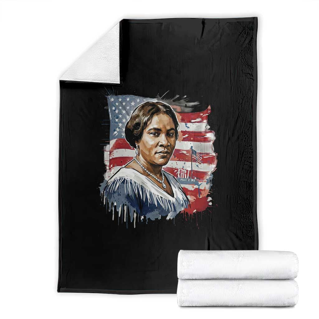 Madam CJ Walker Patriotic Throw Blanket Strong Black Woman Leader TS12 Black Print Your Wear