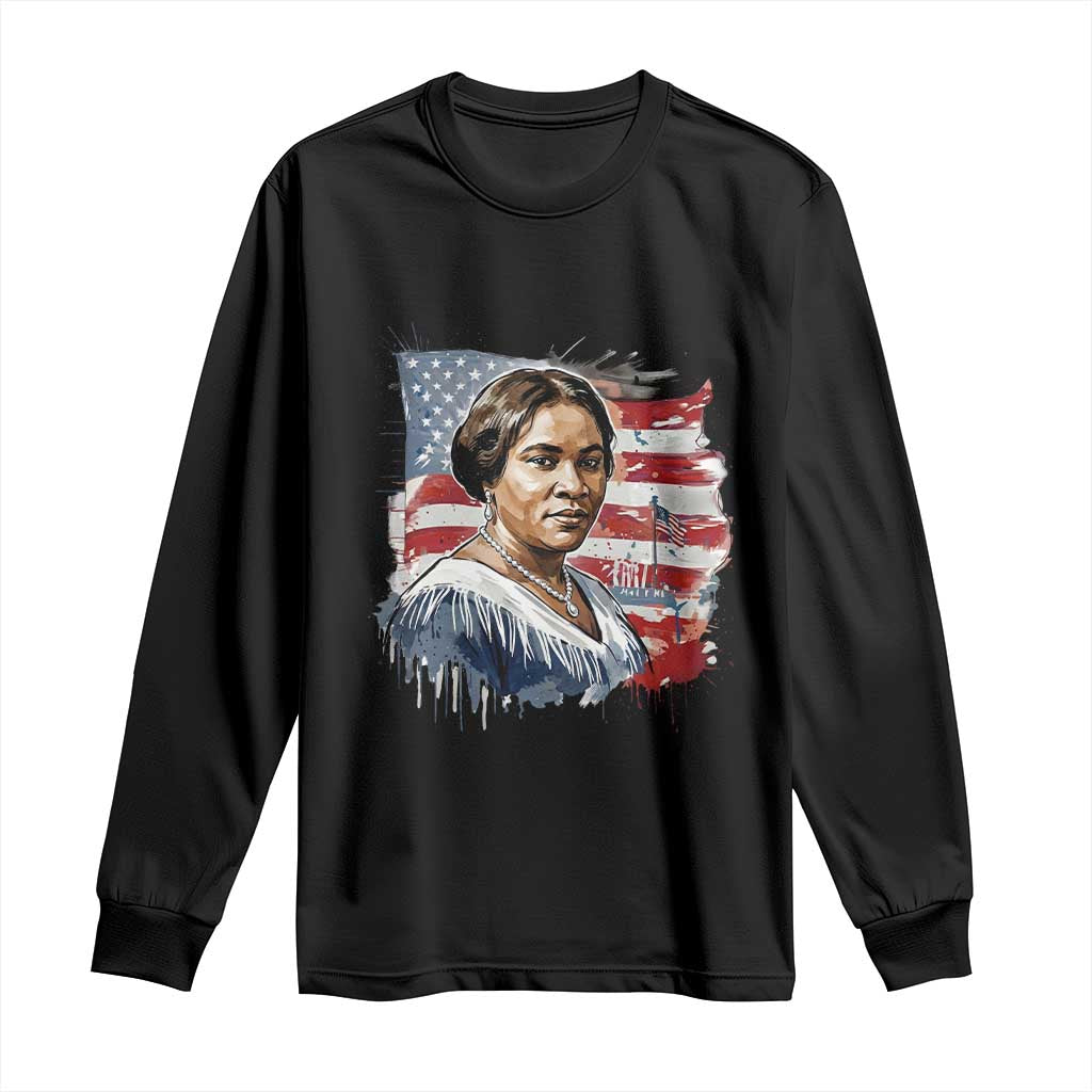 Madam CJ Walker Patriotic Long Sleeve Shirt Strong Black Woman Leader TS12 Black Print Your Wear