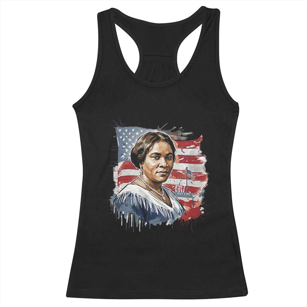 Madam CJ Walker Patriotic Racerback Tank Top Strong Black Woman Leader TS12 Black Print Your Wear
