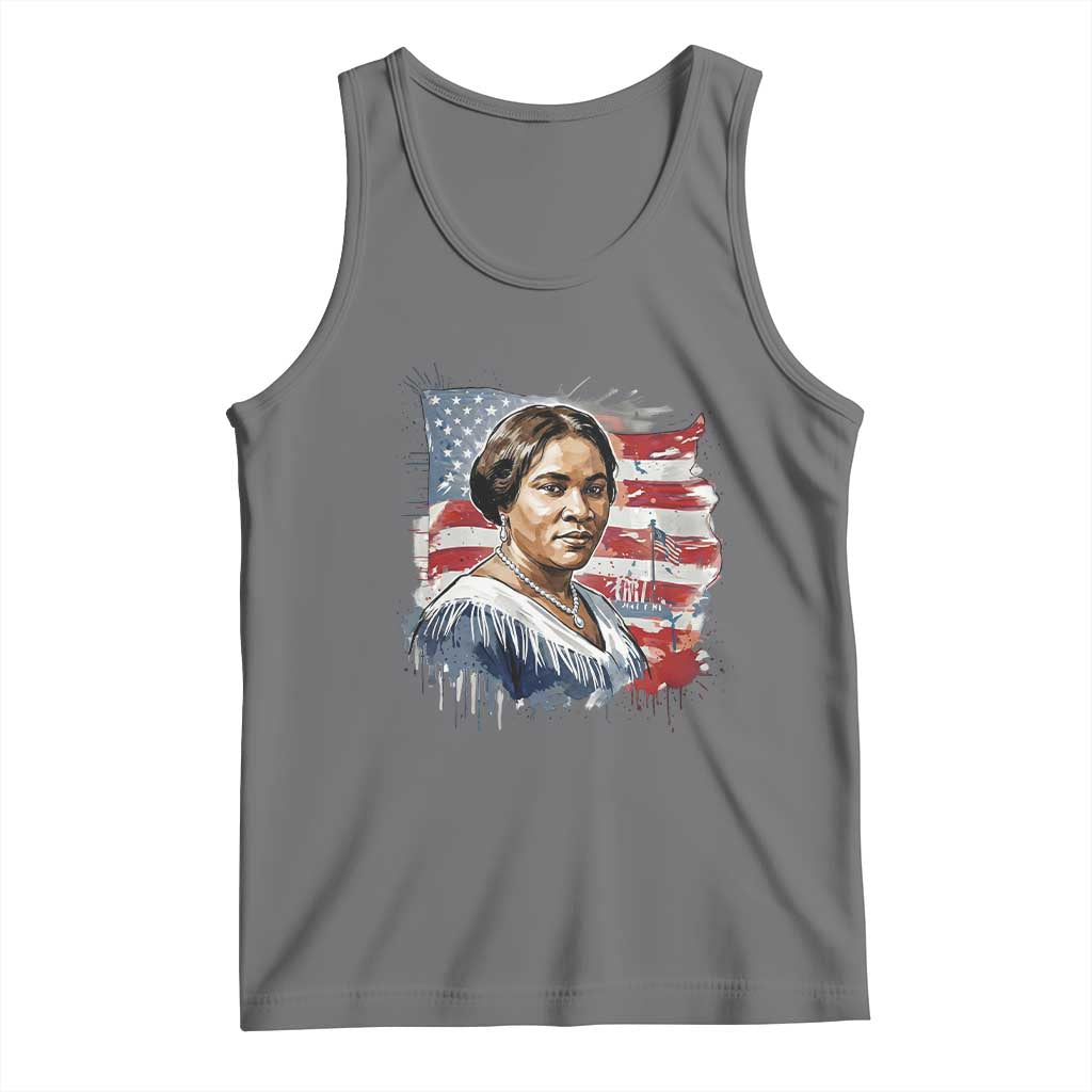 Madam CJ Walker Patriotic Tank Top Strong Black Woman Leader TS12 Black Heather Print Your Wear