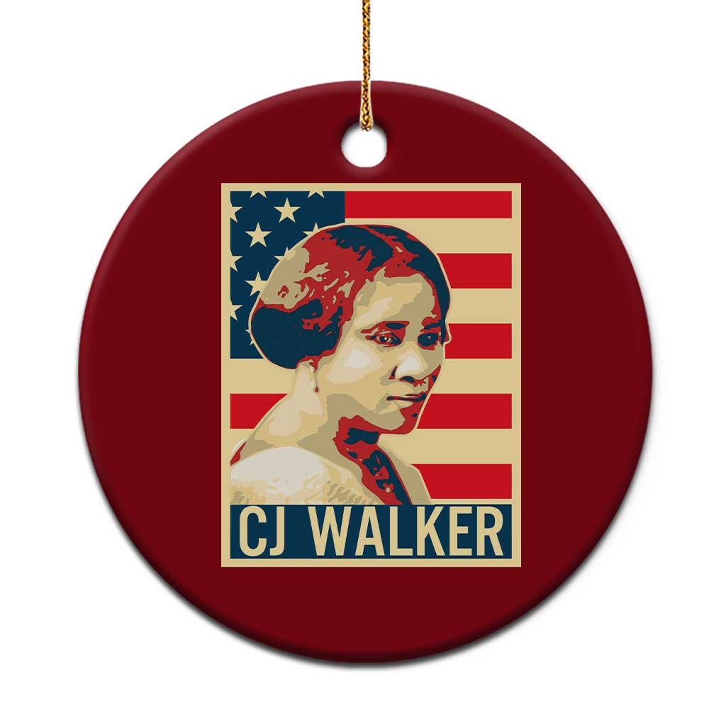 Madam CJ Walker Patriotic Ceramic Ornament Black History Month Gift TS12 1pc Red Print Your Wear
