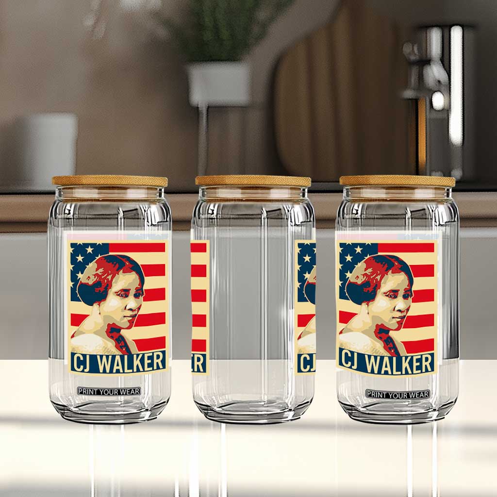 Madam CJ Walker Patriotic Glass Can Black History Month Gift TS12 Print Your Wear