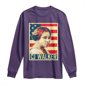 Madam CJ Walker Patriotic Long Sleeve Shirt Black History Month Gift TS12 Purple Print Your Wear