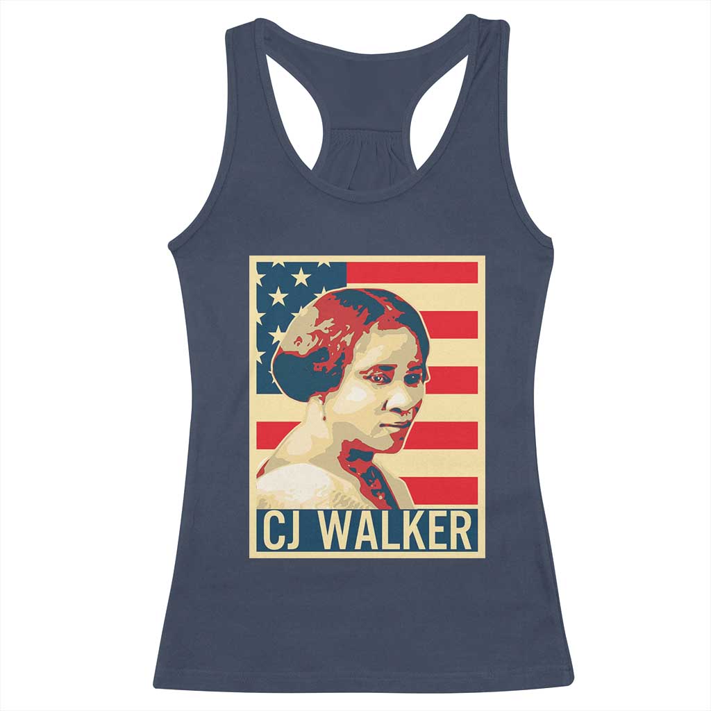 Madam CJ Walker Patriotic Racerback Tank Top Black History Month Gift TS12 Navy Print Your Wear