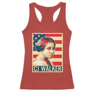 Madam CJ Walker Patriotic Racerback Tank Top Black History Month Gift TS12 Red Print Your Wear