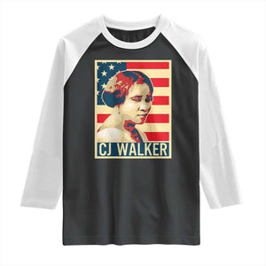 Madam CJ Walker Patriotic Raglan Shirt Black History Month Gift TS12 Black White Print Your Wear