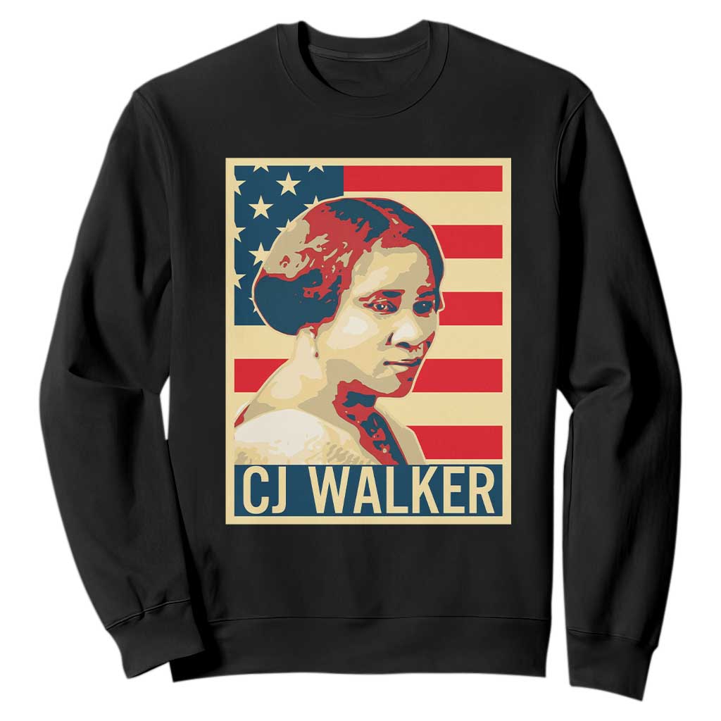 Madam CJ Walker Patriotic Sweatshirt Black History Month Gift TS12 Black Print Your Wear