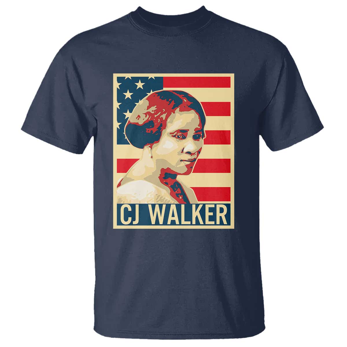 Madam CJ Walker Patriotic T Shirt Black History Month Gift TS12 Navy Print Your Wear