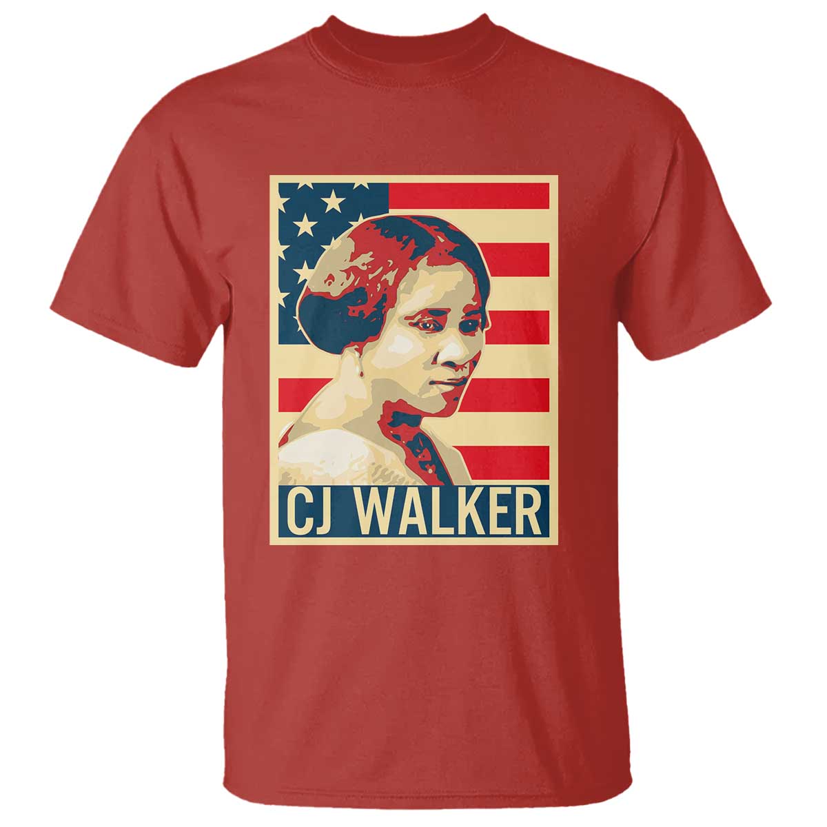 Madam CJ Walker Patriotic T Shirt Black History Month Gift TS12 Red Print Your Wear