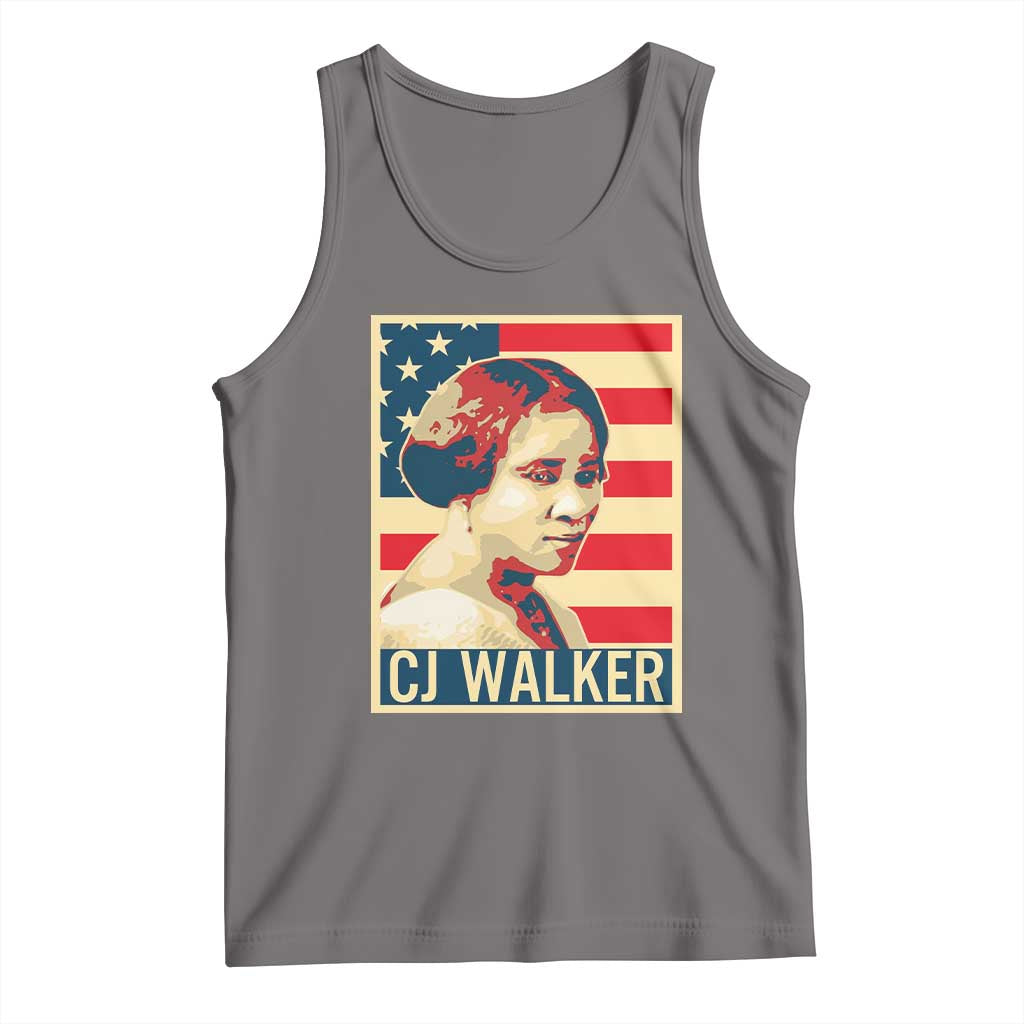Madam CJ Walker Patriotic Tank Top Black History Month Gift TS12 Deep Heather Print Your Wear