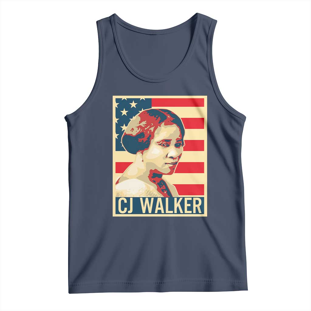 Madam CJ Walker Patriotic Tank Top Black History Month Gift TS12 Navy Print Your Wear