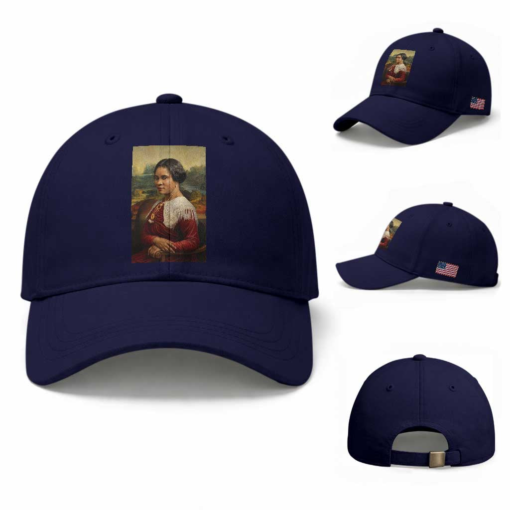 Madam CJ Walker Mona Lisa Baseball Cap Black History Month Gift TS12 Baseball Cap Universal Fit Dark Blue Print Your Wear