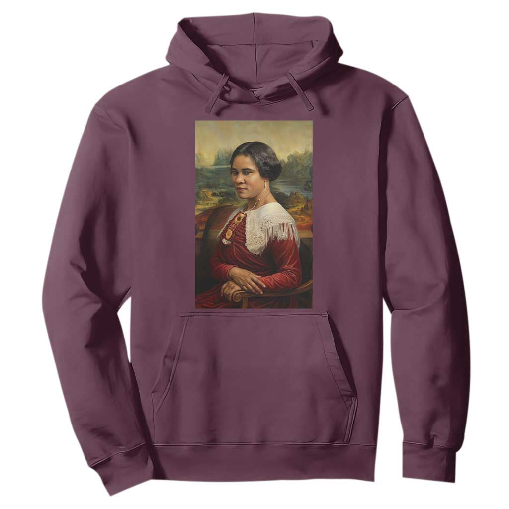 Madam CJ Walker Mona Lisa Hoodie Black History Month Gift TS12 Maroon Print Your Wear