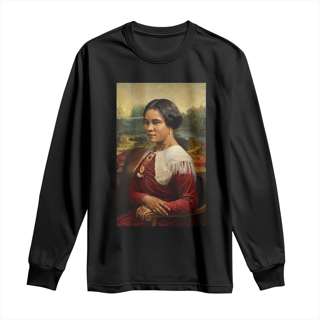 Madam CJ Walker Mona Lisa Long Sleeve Shirt Black History Month Gift TS12 Black Print Your Wear