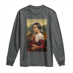 Madam CJ Walker Mona Lisa Long Sleeve Shirt Black History Month Gift TS12 Dark Heather Print Your Wear