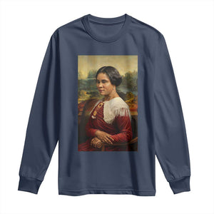 Madam CJ Walker Mona Lisa Long Sleeve Shirt Black History Month Gift TS12 Navy Print Your Wear