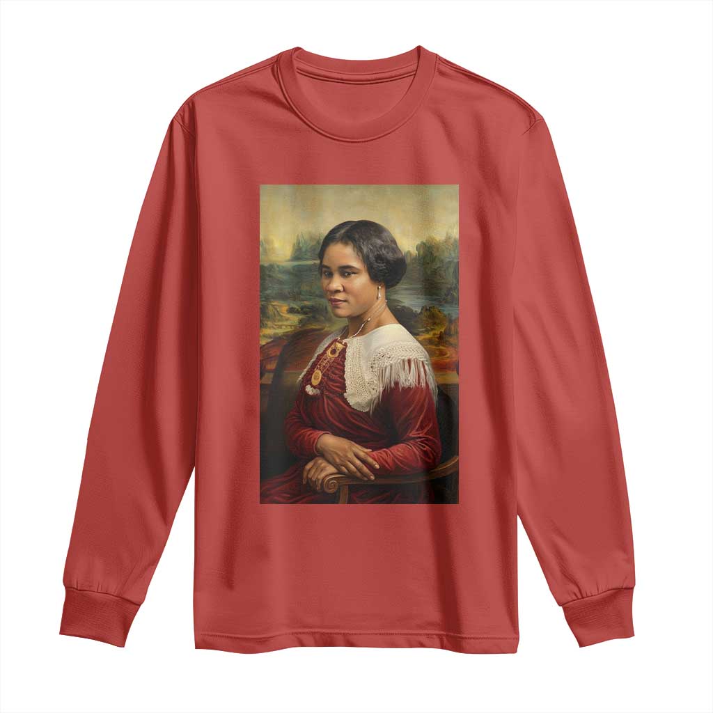 Madam CJ Walker Mona Lisa Long Sleeve Shirt Black History Month Gift TS12 Red Print Your Wear