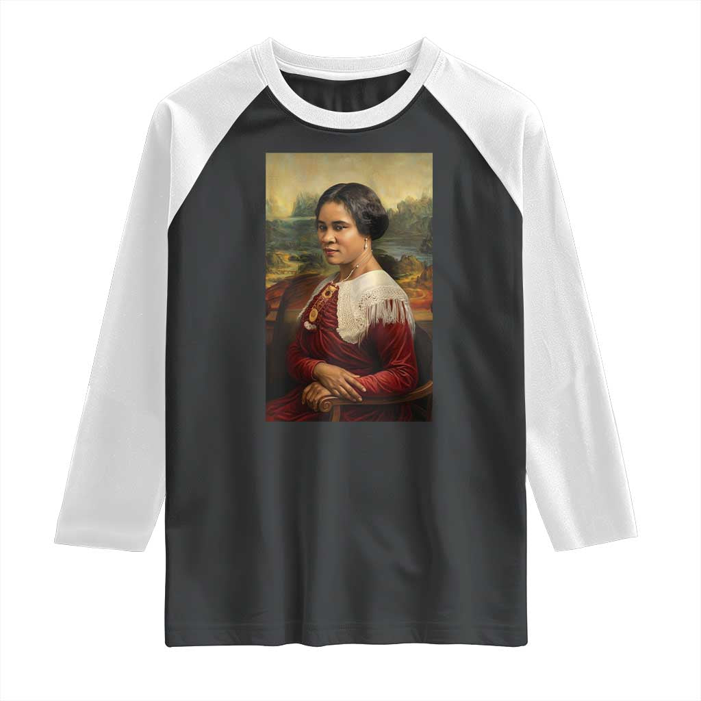 Madam CJ Walker Mona Lisa Raglan Shirt Black History Month Gift TS12 Black White Print Your Wear