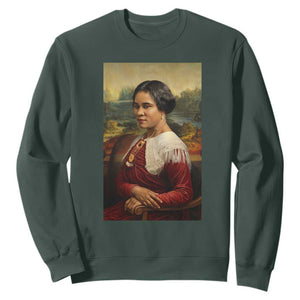 Madam CJ Walker Mona Lisa Sweatshirt Black History Month Gift TS12 Dark Forest Green Print Your Wear