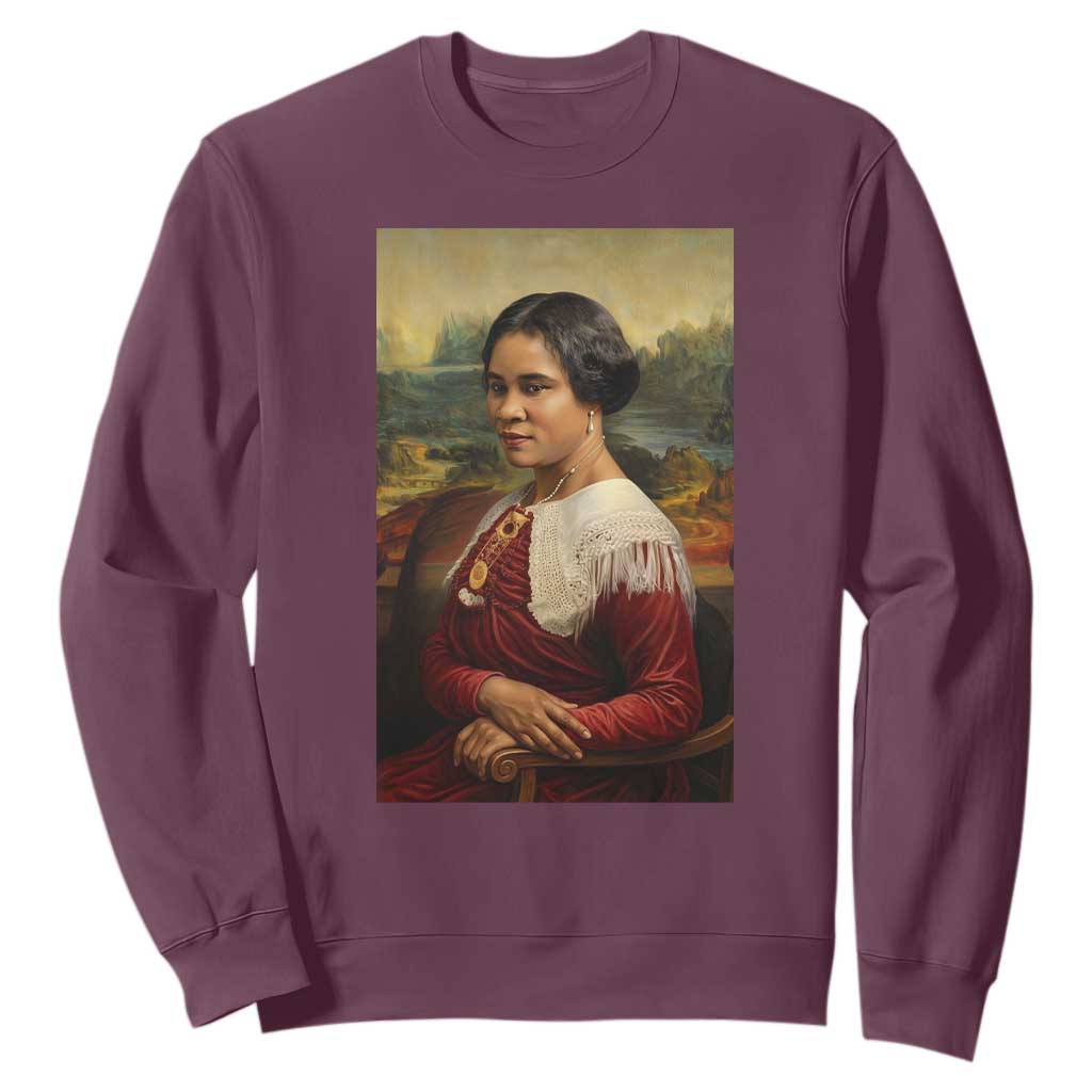 Madam CJ Walker Mona Lisa Sweatshirt Black History Month Gift TS12 Maroon Print Your Wear