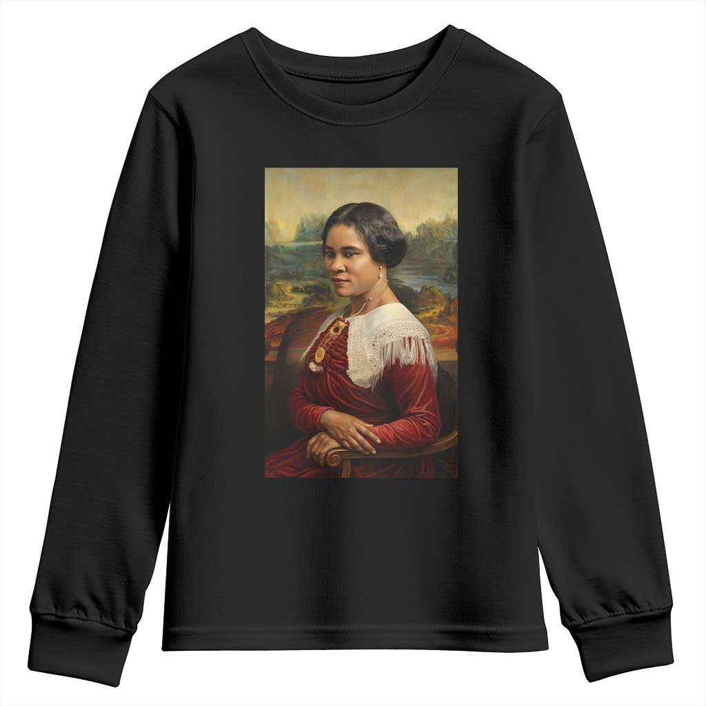 Madam CJ Walker Mona Lisa Youth Sweatshirt Black History Month Gift TS12 Black Print Your Wear